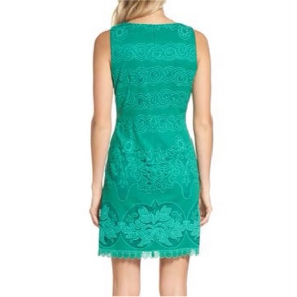 Eliza J Malta Kelly Green Lace Overlay Dress 4 - Picture 2 of 10